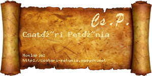 Csatári Petúnia névjegykártya
